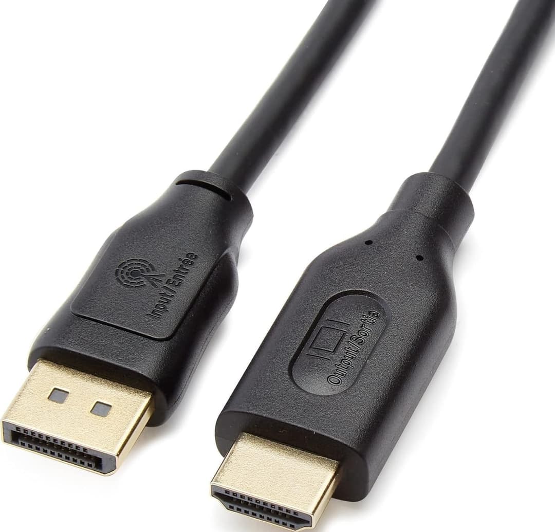 Amazon Basics DisplayPort to HDMI Cable, 6 ft, HDMI Cables